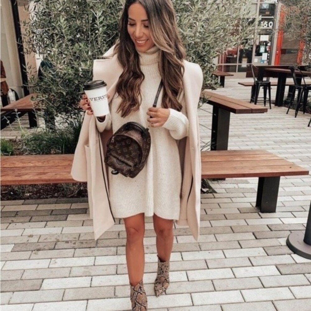 Topshop Sweater roll neck dress